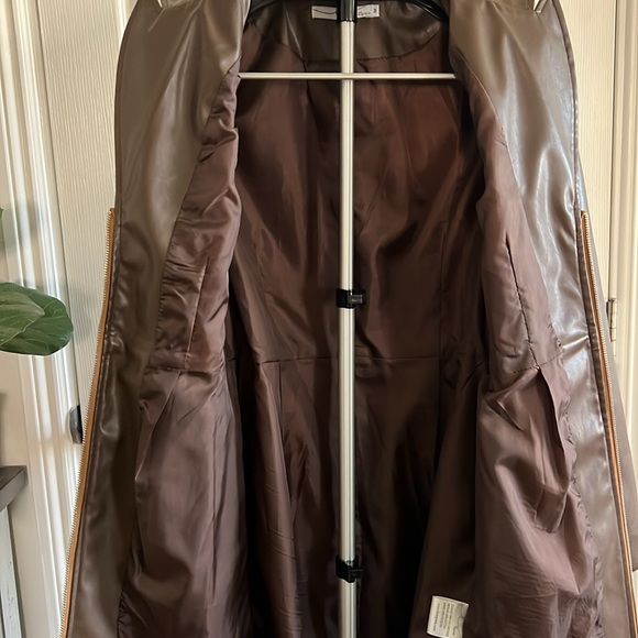 Brown Faux Lether Jacket by egreis size M - Picture 5 of 17